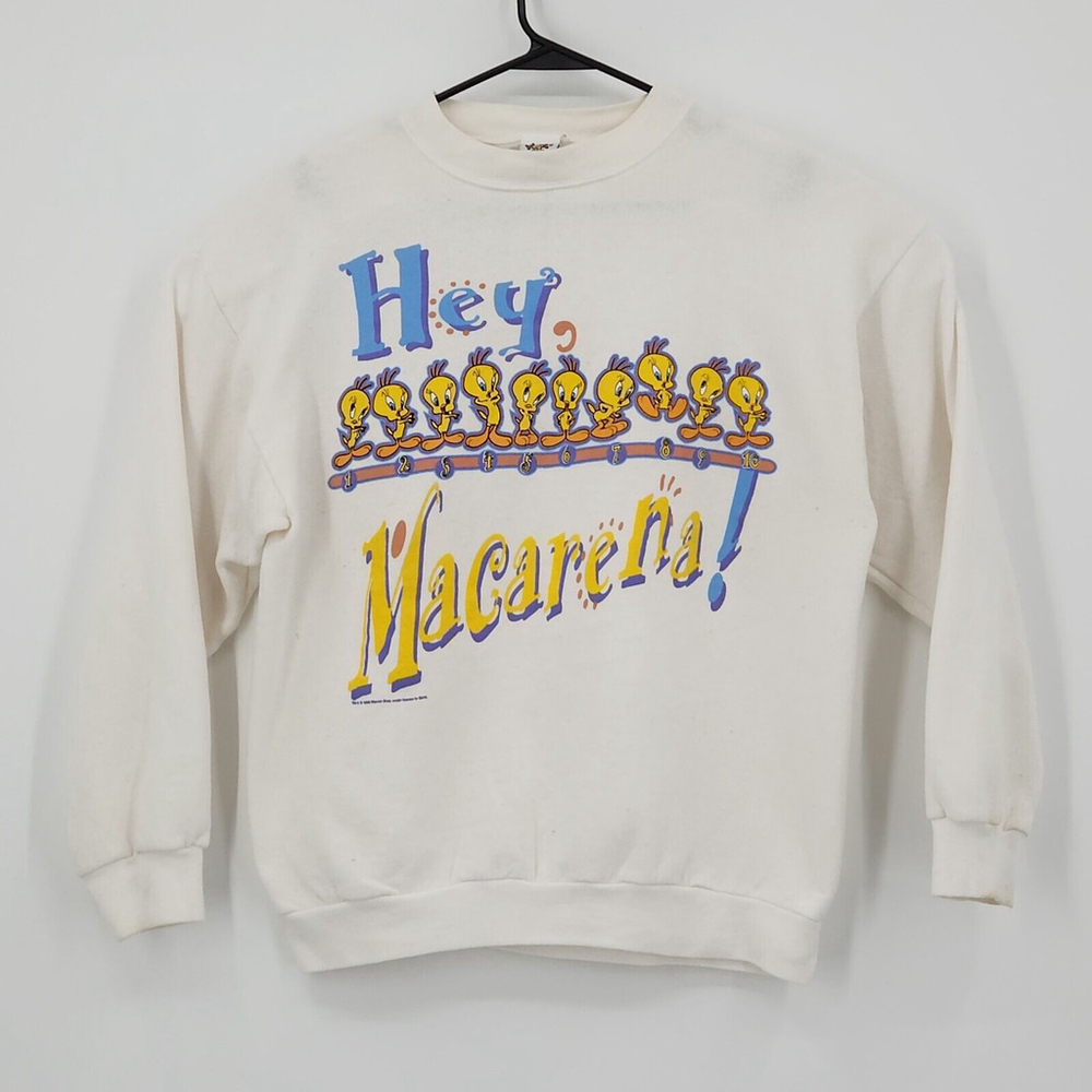 Vintage Looney Tunes Tweety Bird "Hey, Macarena!" Sweatshirt 1996 Made In Usa L
